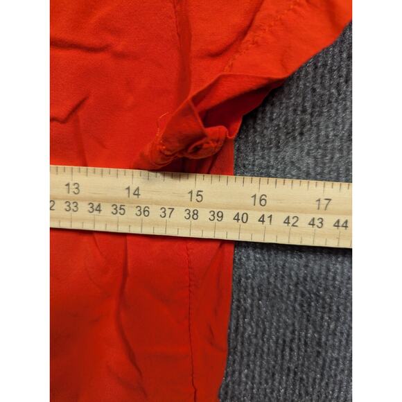 Maeve Anthropologie Tie Front Top Womens 6 Button Up Silky Red Orange Bright - Picture 6 of 9